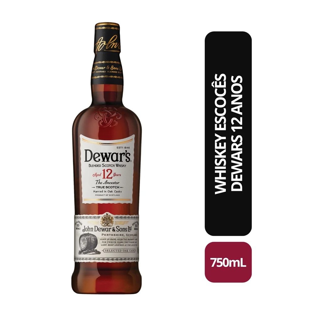 WHISKY DEWARS 12 YEAR'S 750ML