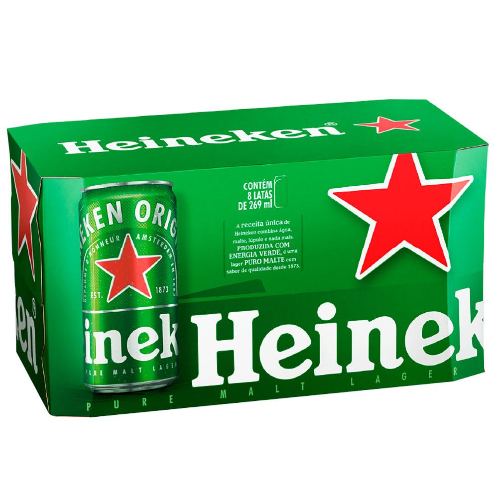 CERVEJA HEINEKEN LATA 8X269ML