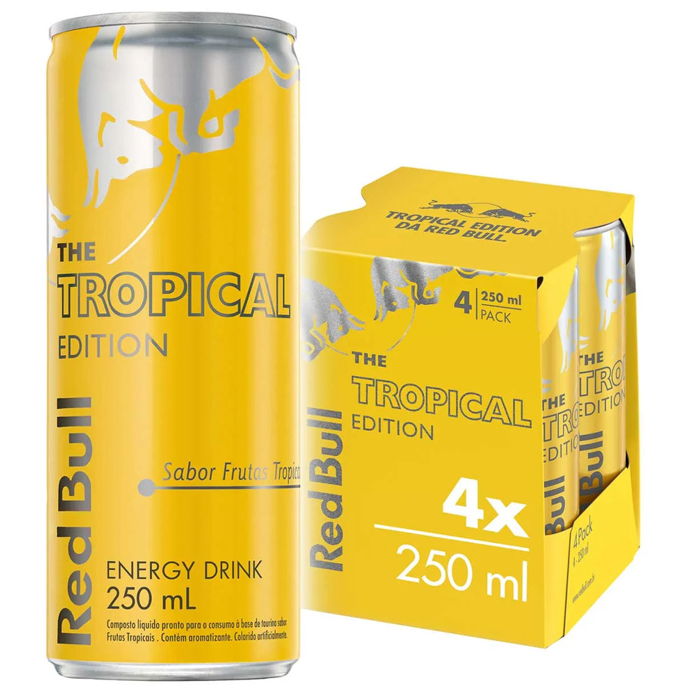 4 PACK RED BULL TROPICAL EDITION 250 ML