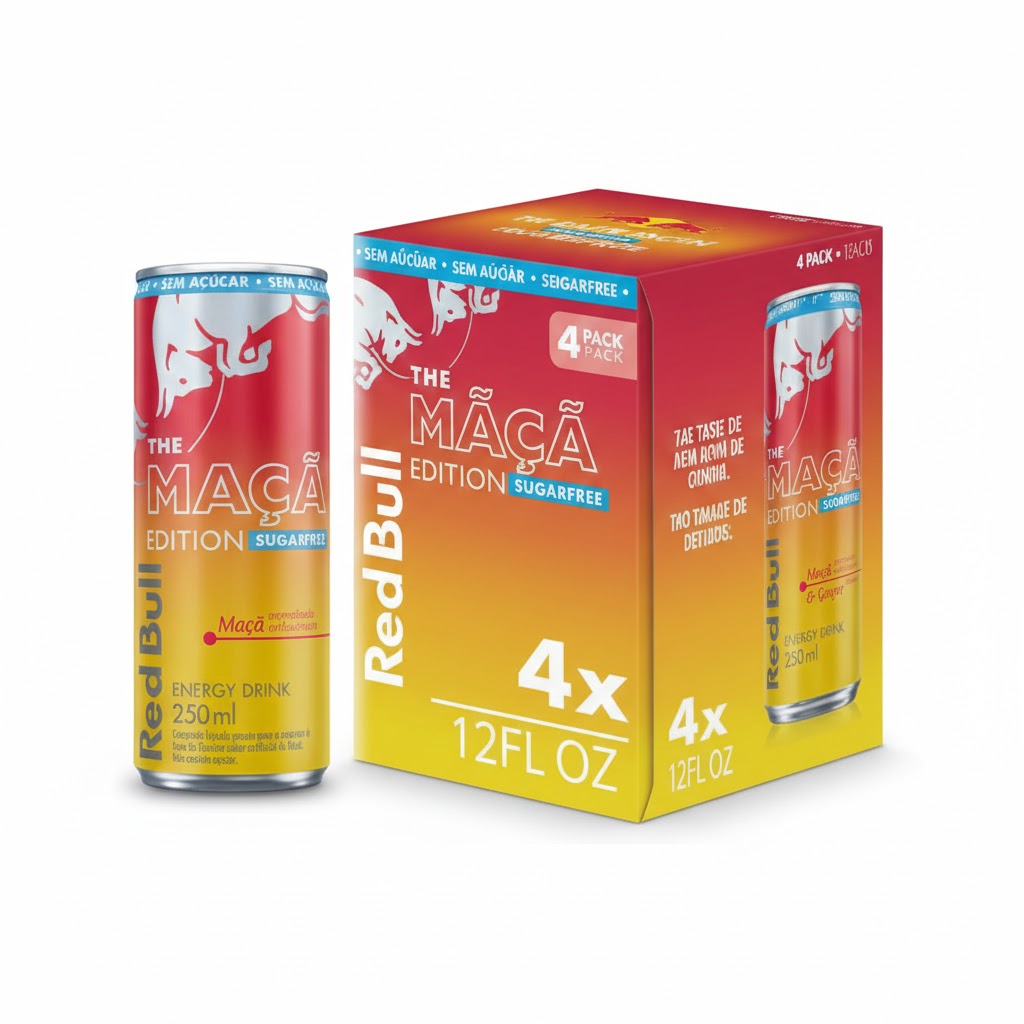 4 PACK RED BULL SUMMER SF MAÇA 24X250ML