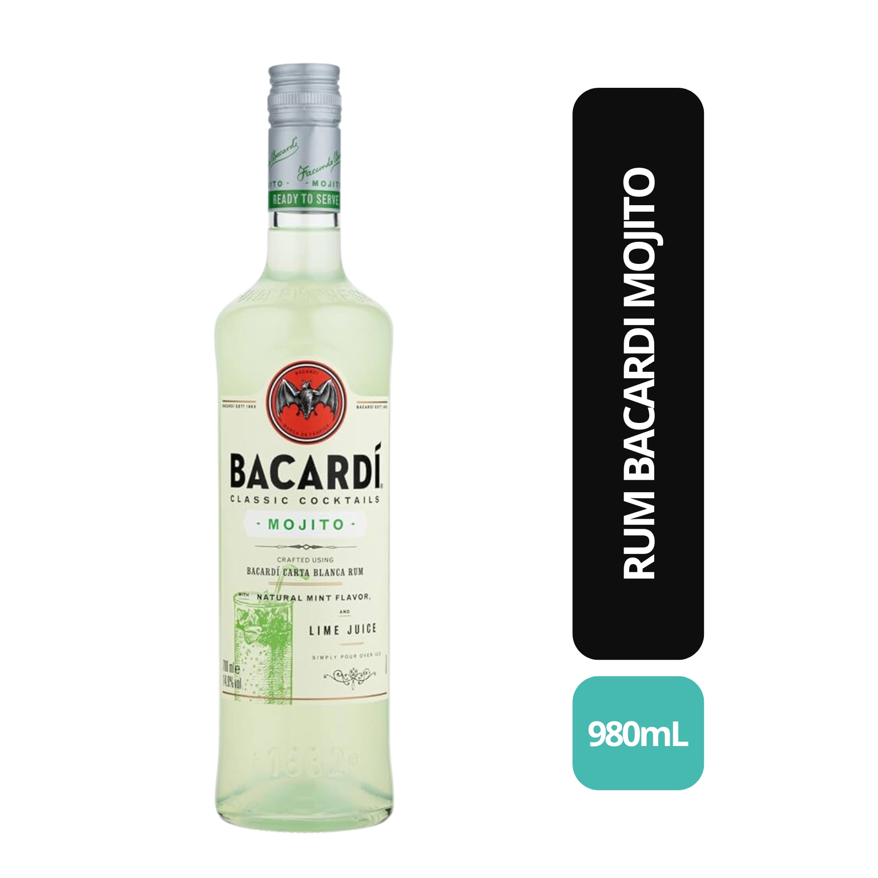 RUM BACARDI MOJITO 980ML